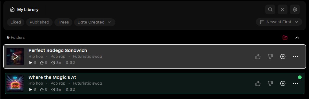 Ejemplo de canciones generadas con Udio listas para descargar