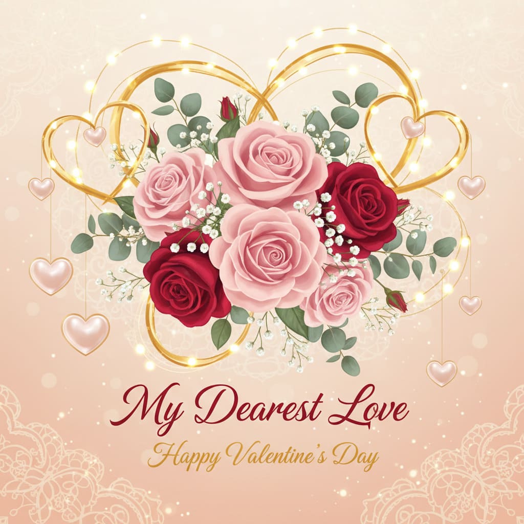 KI-generierte Grußkarte zum Valentinstag