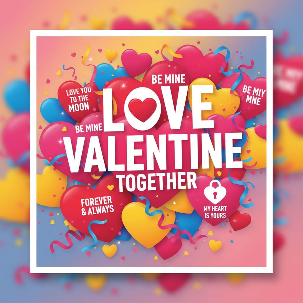 KI-generierte Social Media Grafik zum Valentinstag