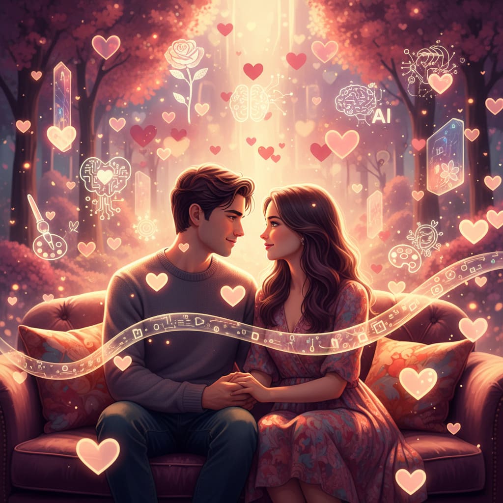 AI-generated Valentine couple photo