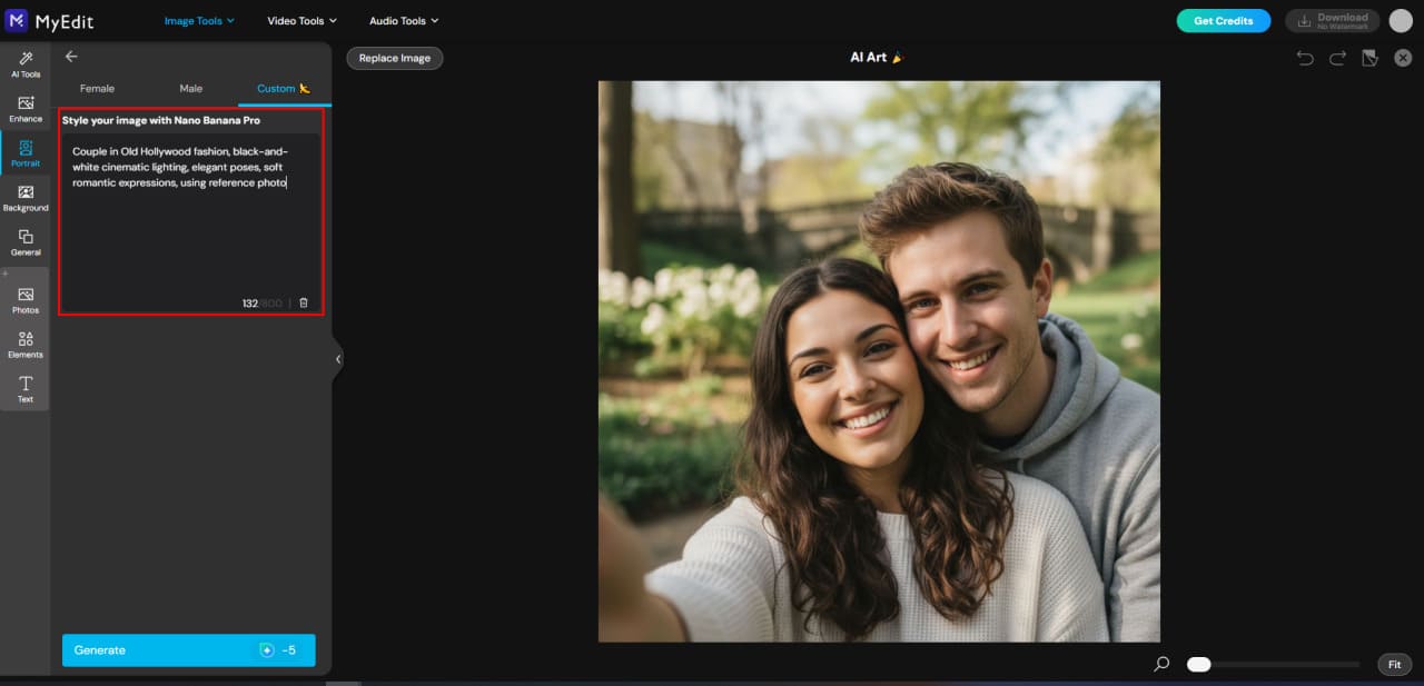 Type Valentine couple prompt in AI Art