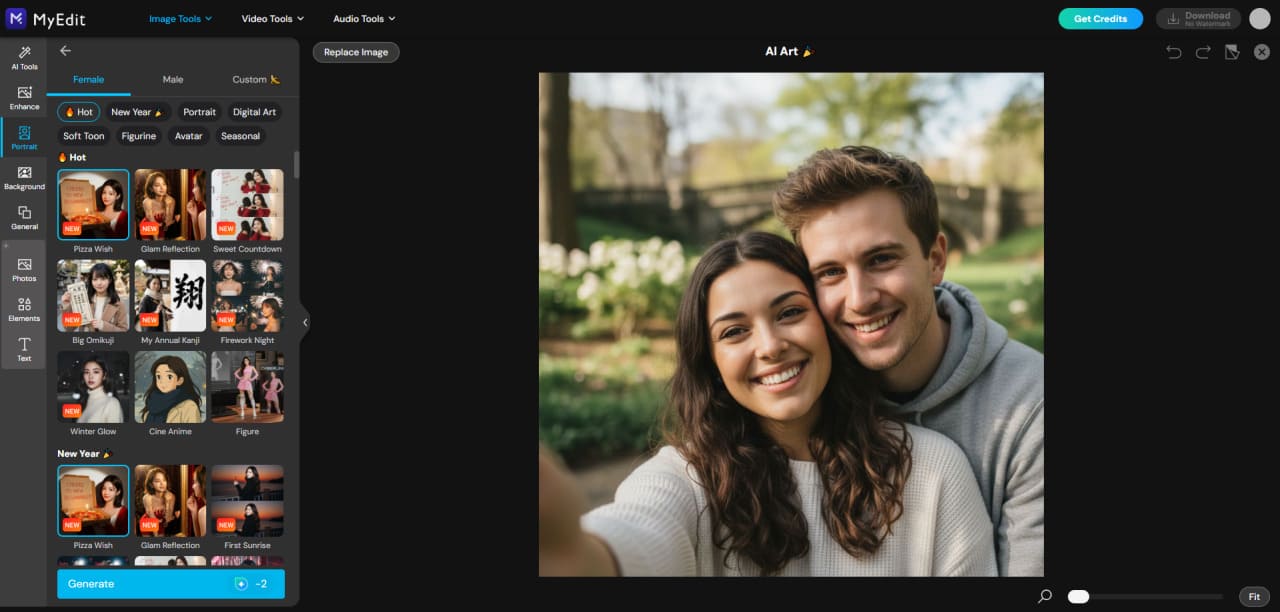 Upload couple reference photos for Valentine AI