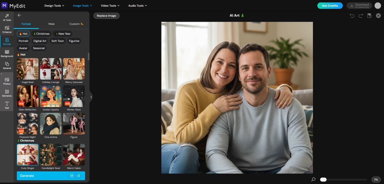 Upload couple photos for Valentine’s Day AI portrait