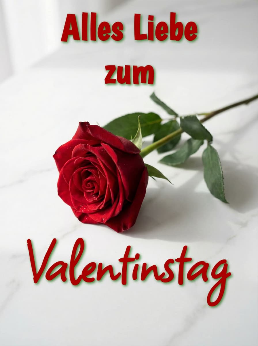 Valentinstag-Bild mit Gruß: 'Alles Liebe zum Valentinstag!'