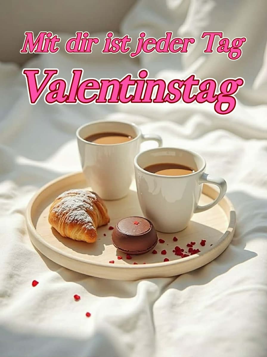Valentinstag-Bild mit Gruß: 'Mit dir ist jeder Tag Valentinstag.'