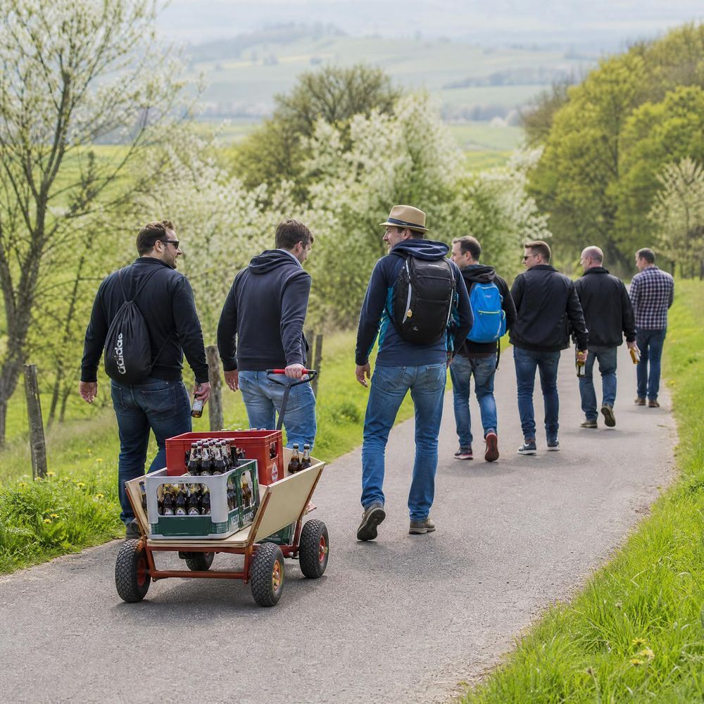 KI-Bild Bollerwagen-Tour zum Vatertag