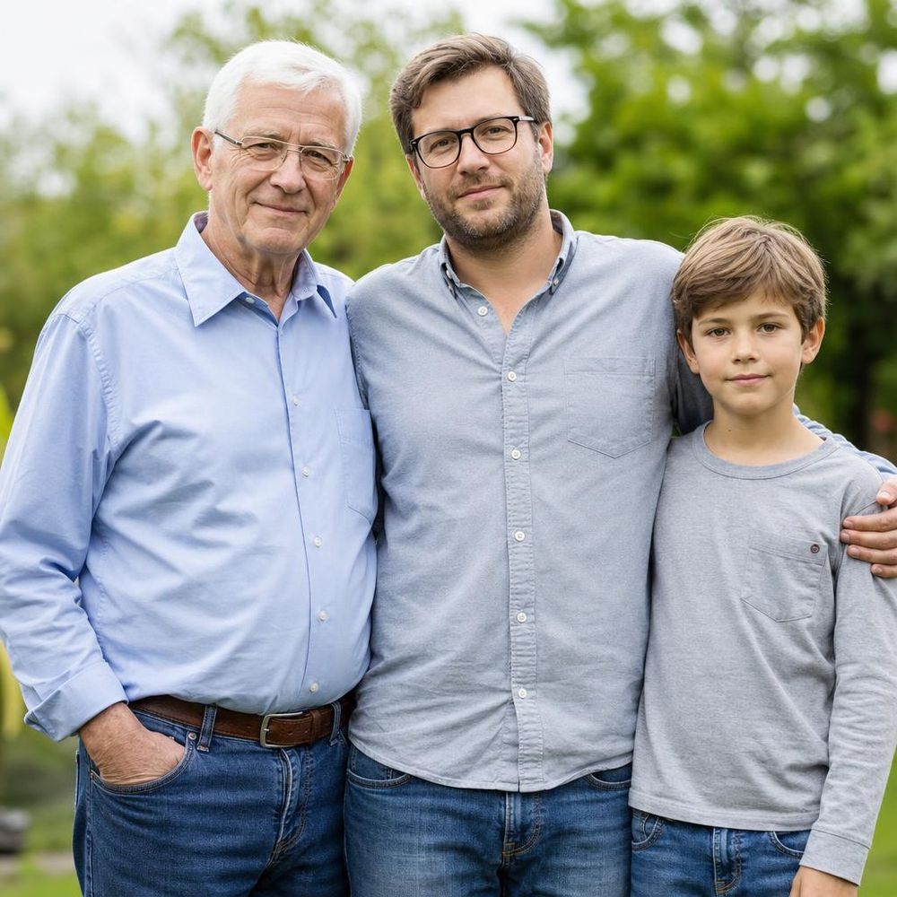 3 Generationen - Gruppenbild zum Vatertag