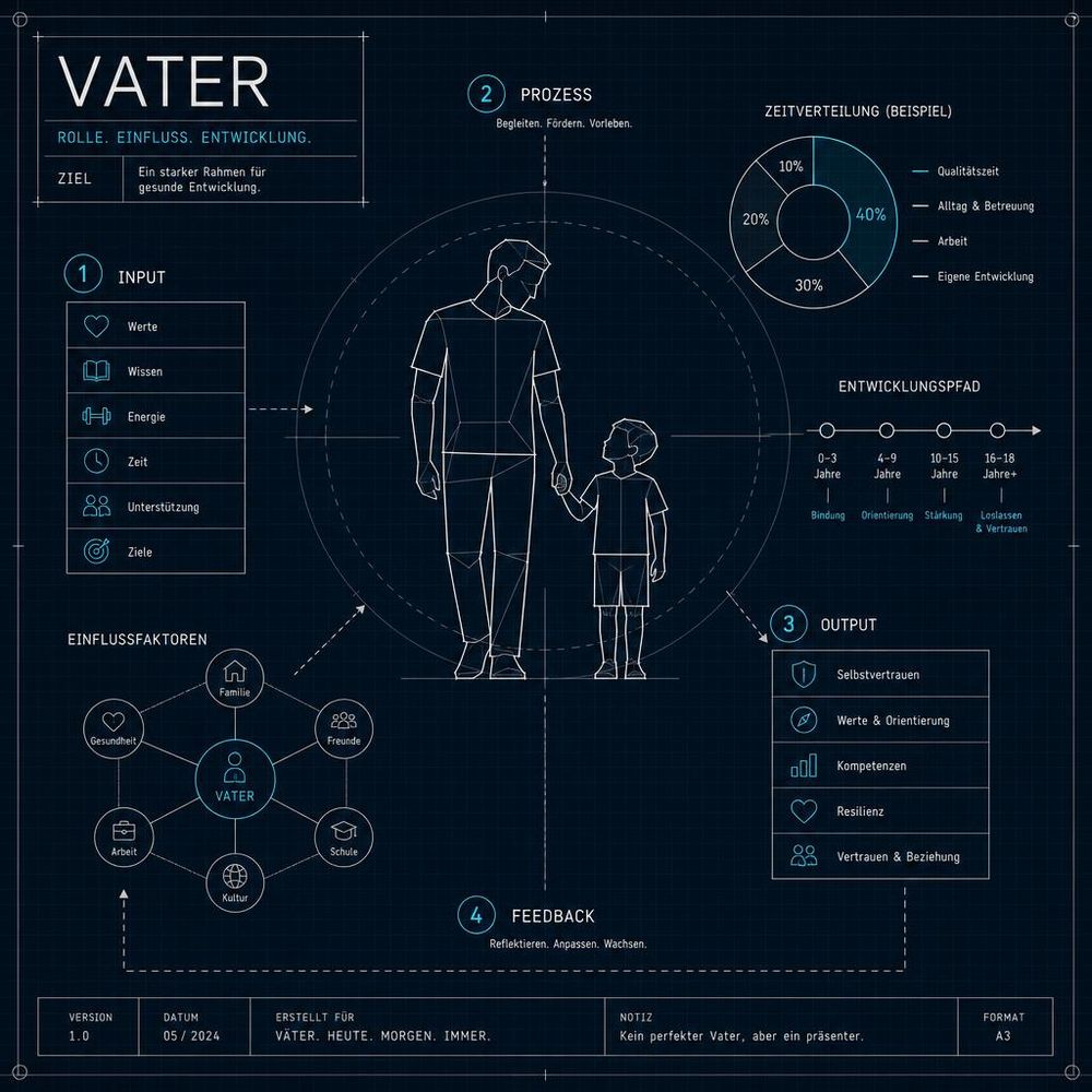 Vater sein als technische Zeichnung