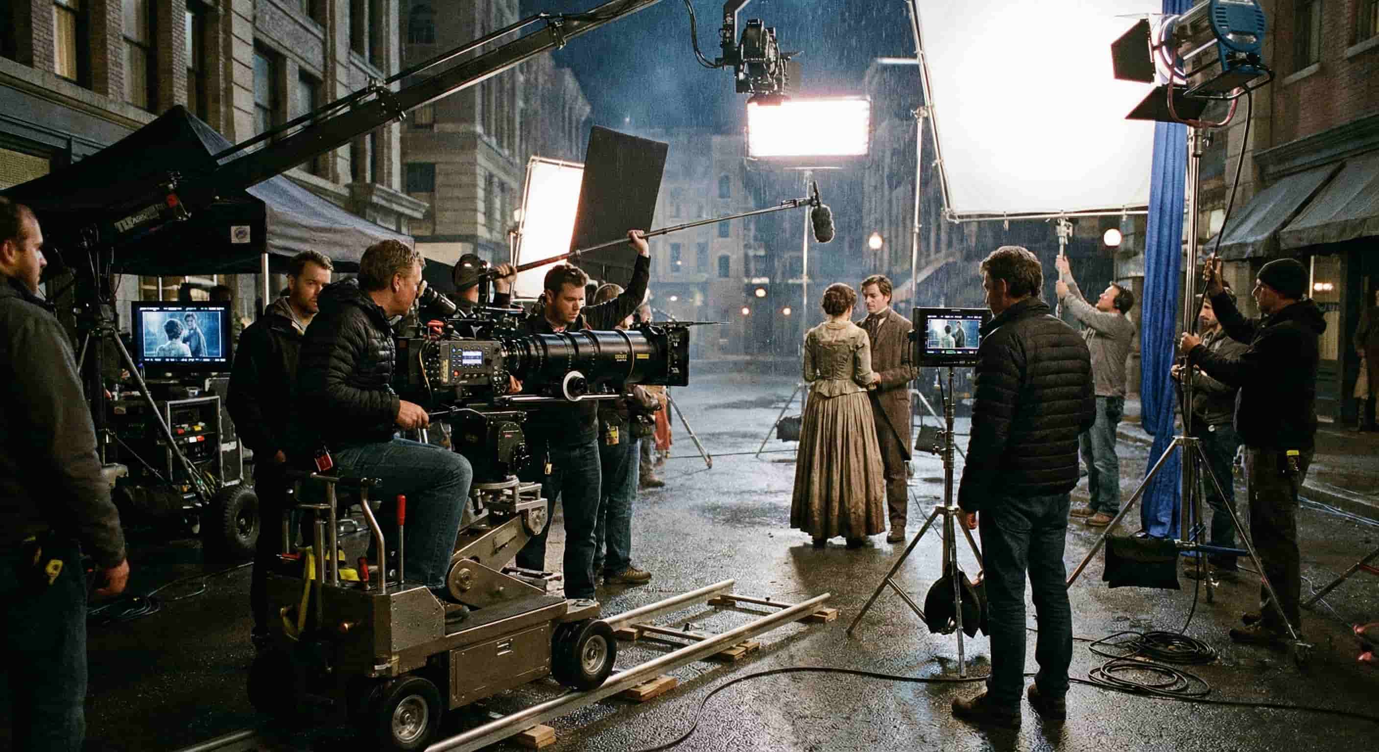 Equipo de cinematografía rodando una película