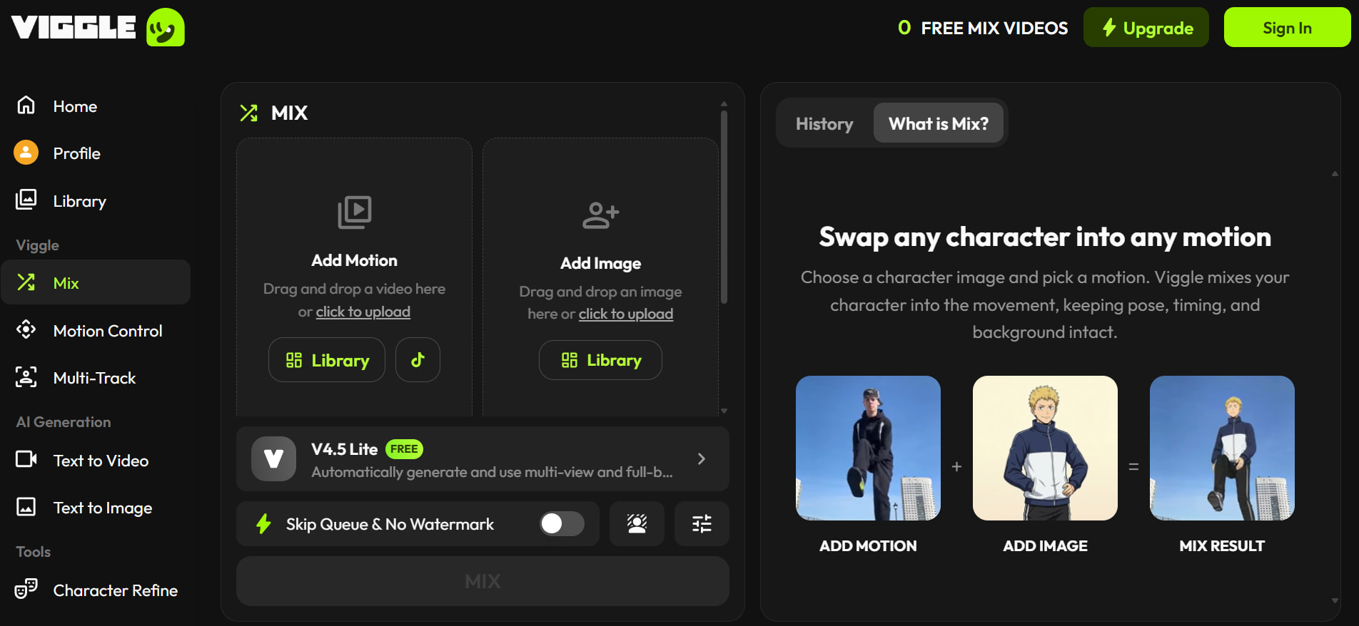Viggle AI’s Mix feature