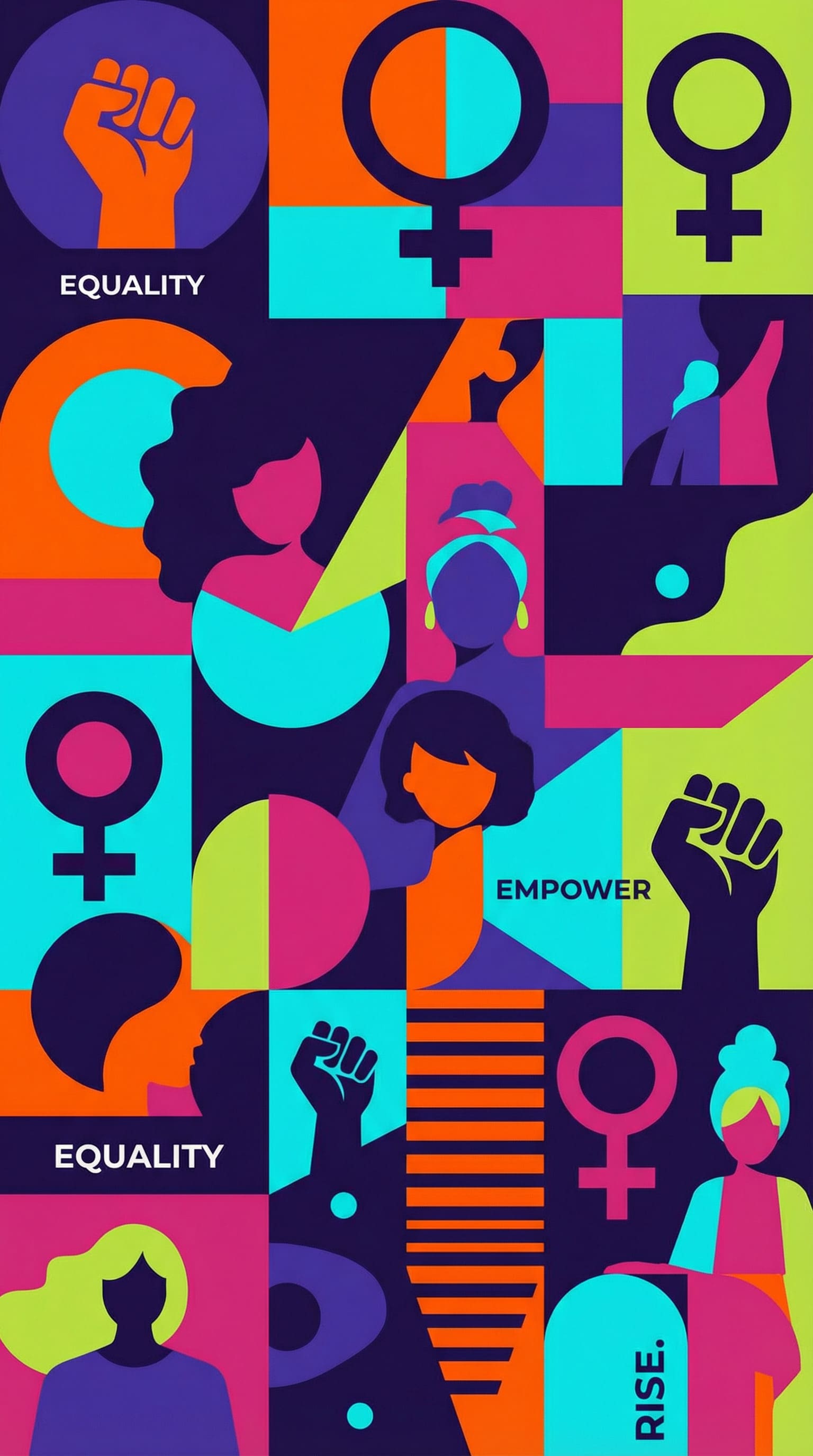 Fond vectoriel simple avec symboles féministes