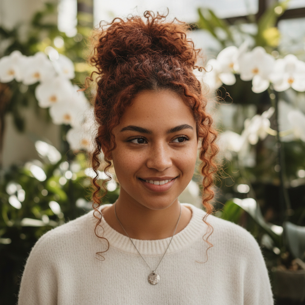 Original outdoor portrait before watercolor painting filter