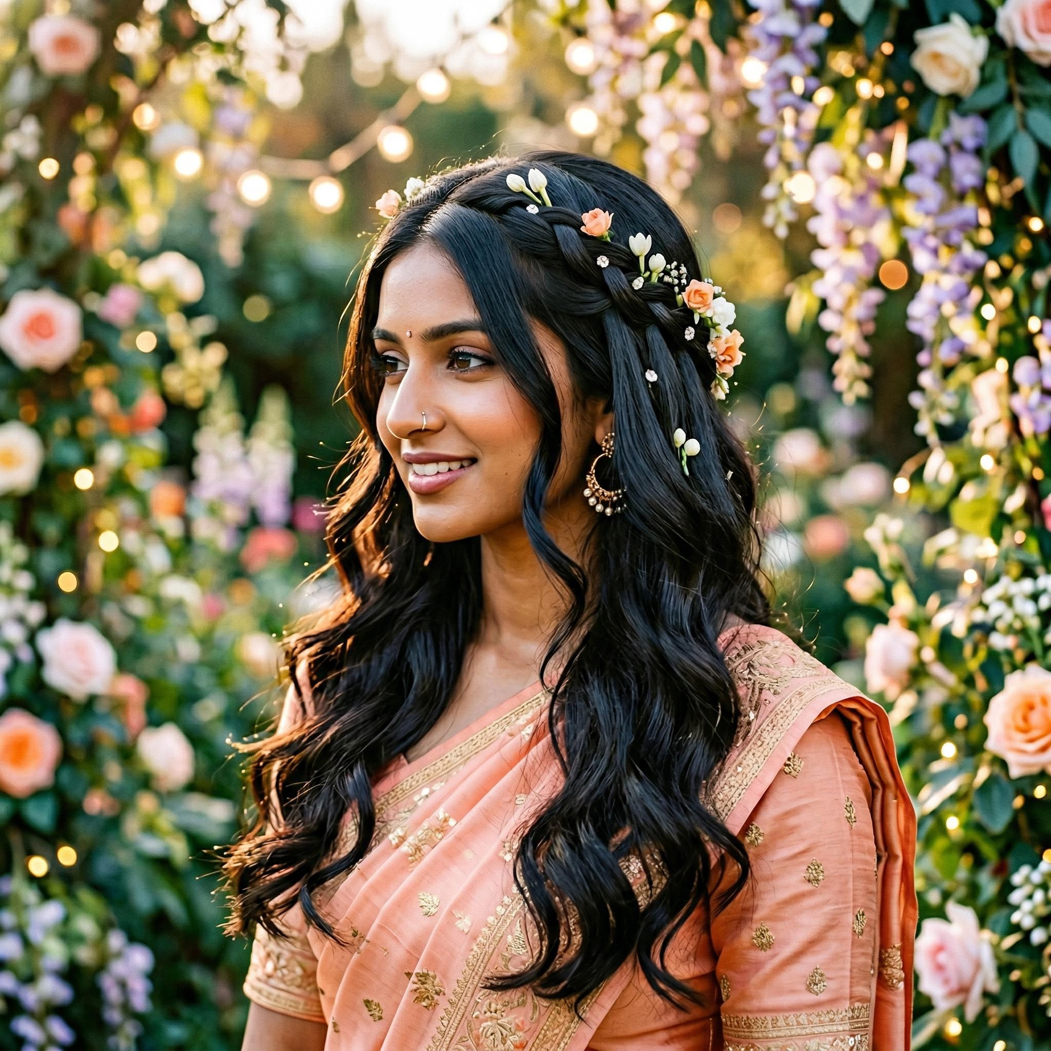 Waterfall braid party hairstyle