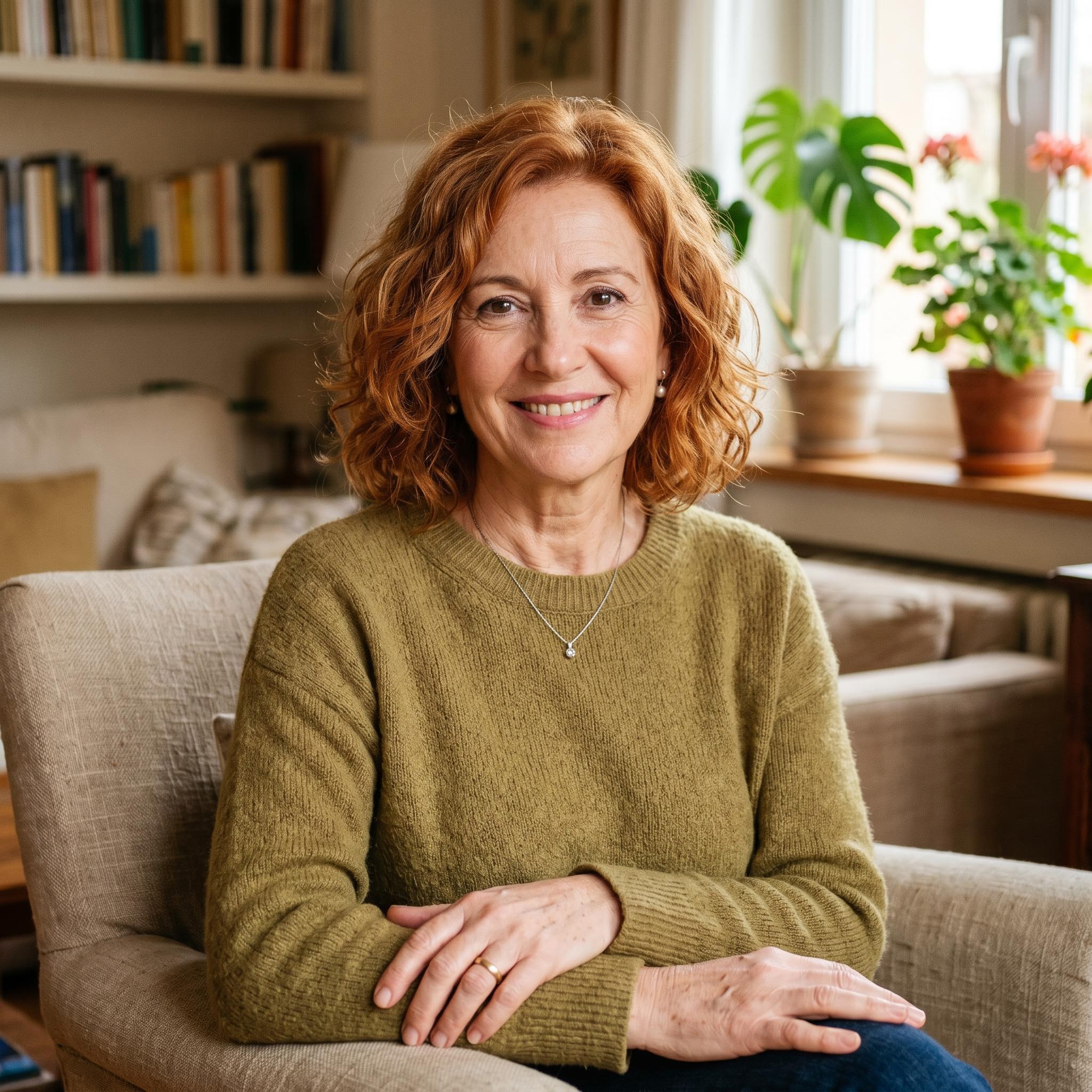 Mujer de unos 60 años con corte wavy bob