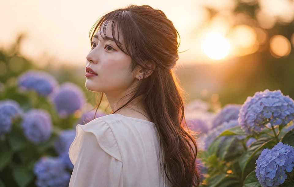 紫陽花ポートレートサンプル