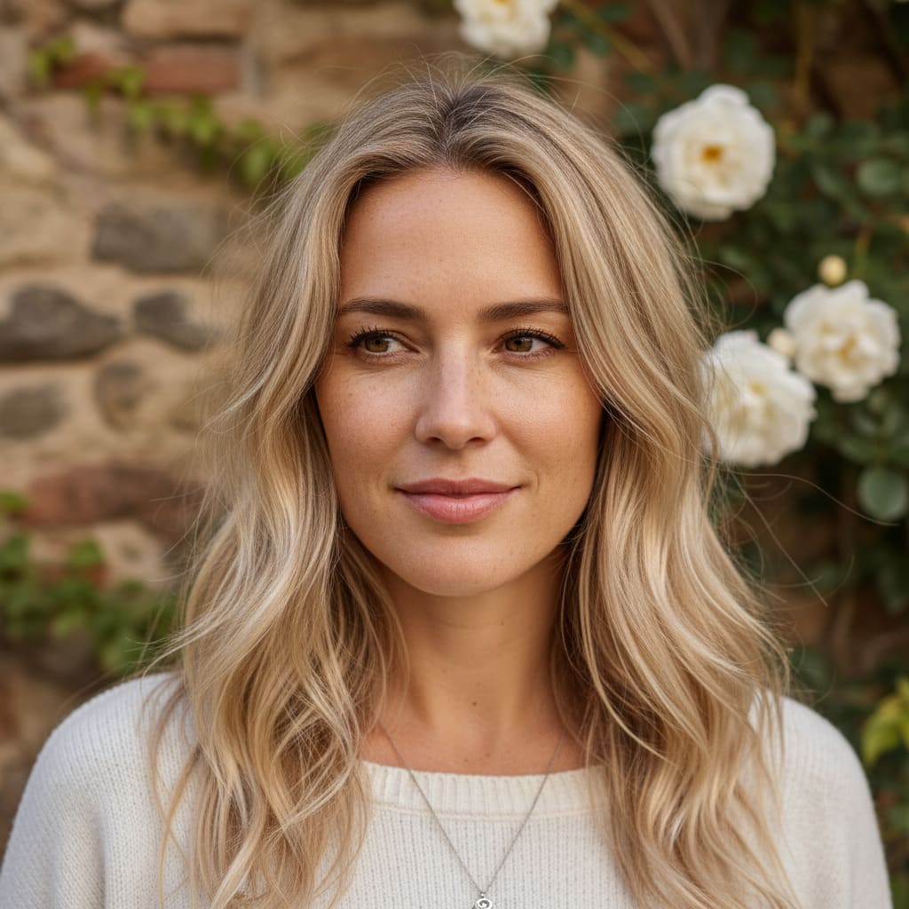 Bride's photo before trying on a fitted minimalist wedding dress virtually