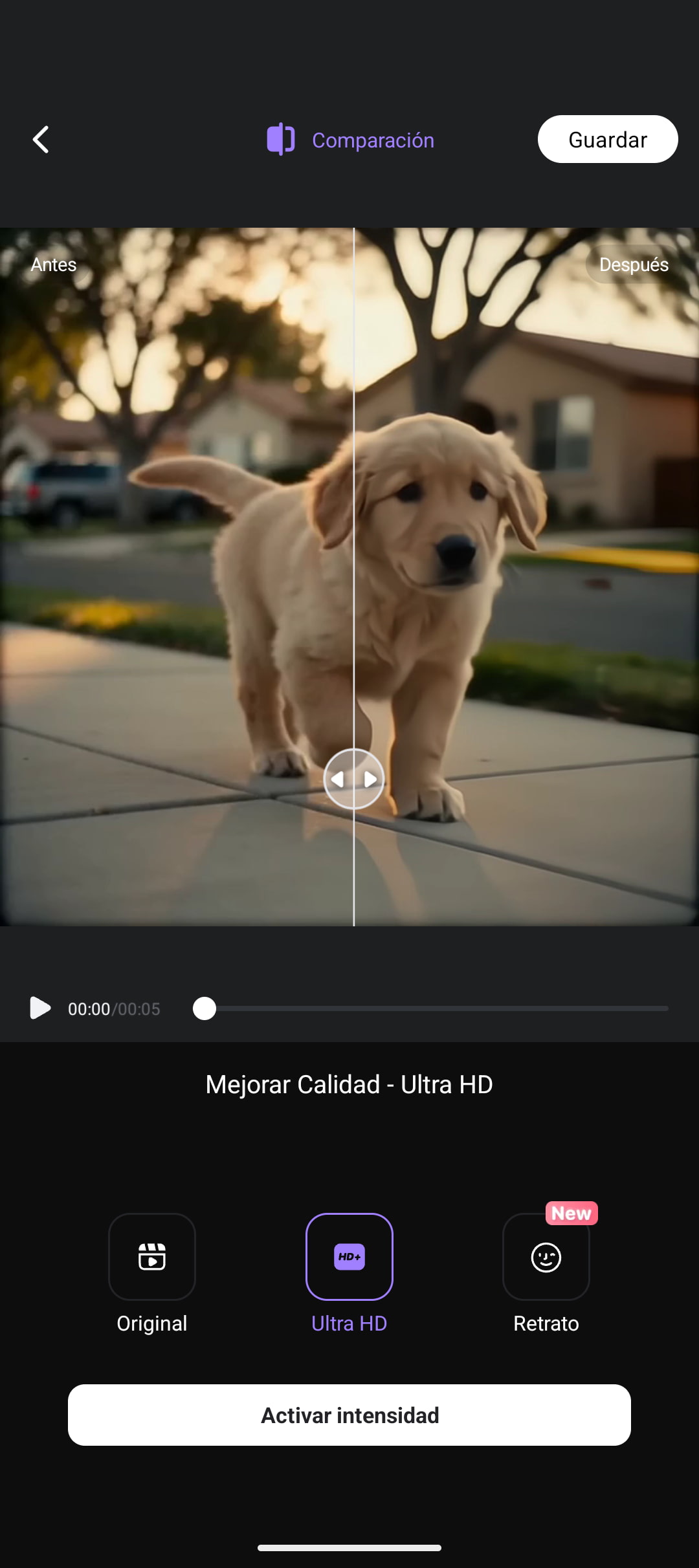 Wink by Meitu app para subir calidad de video