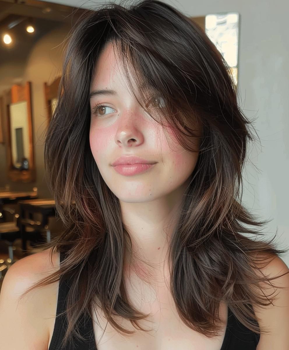 Wolf cut lisse pour cheveux lisses femme