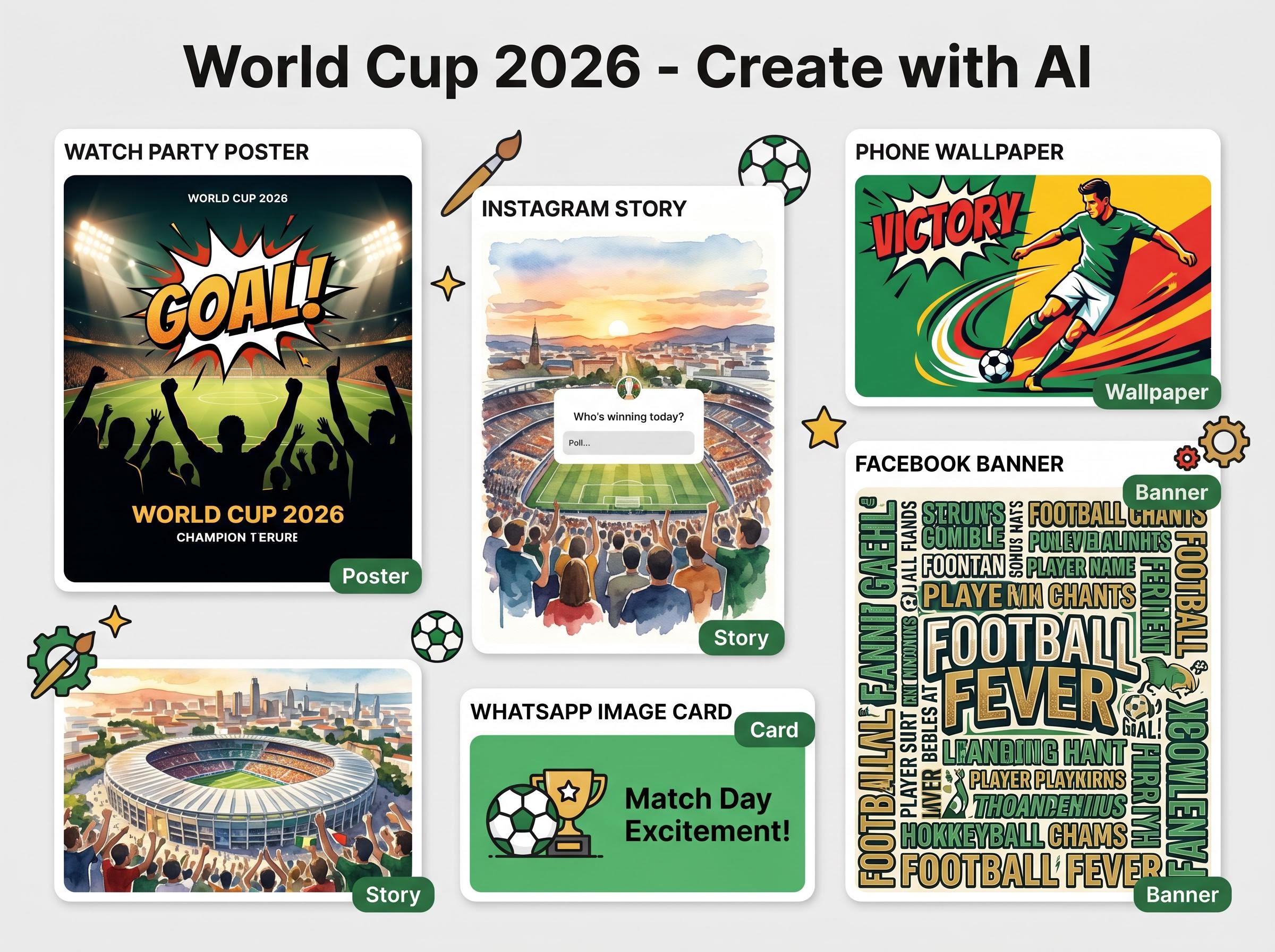 Create personalized images and visuals for the World Cup with AI