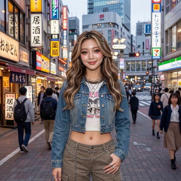 Y2KギャルスタイルのAI加工例（After）