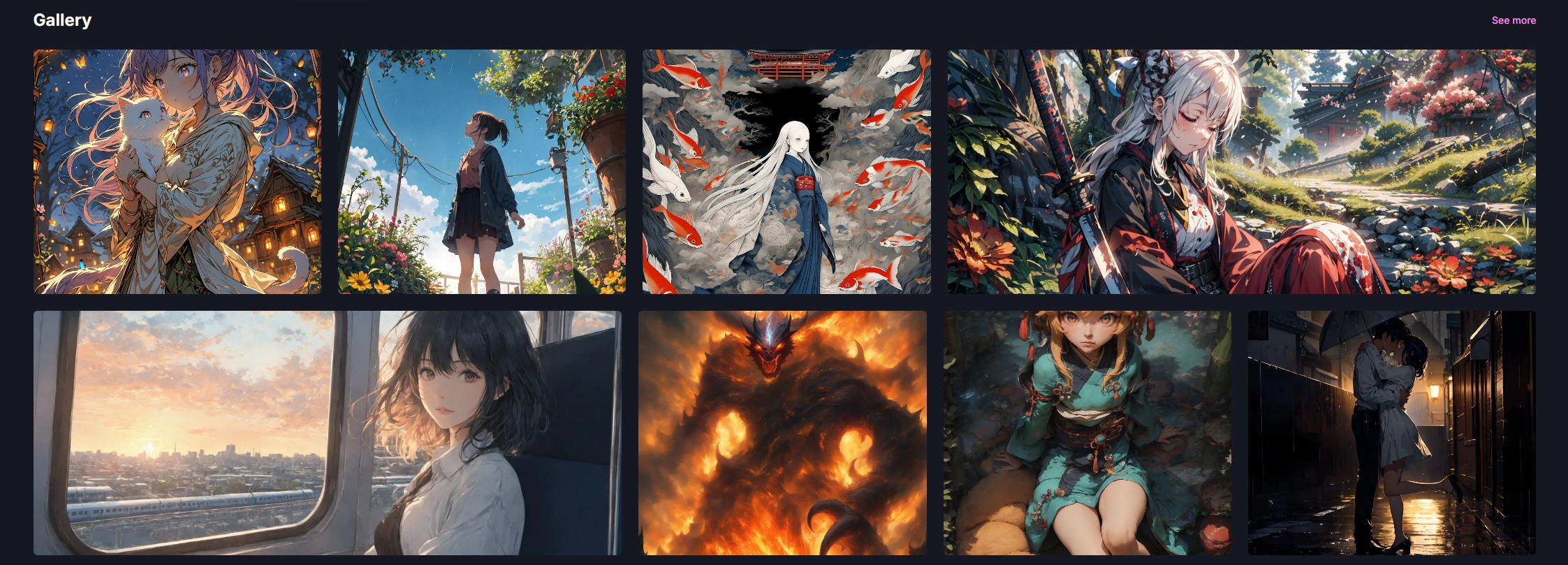 Galería de anime creado con Yodayo IA