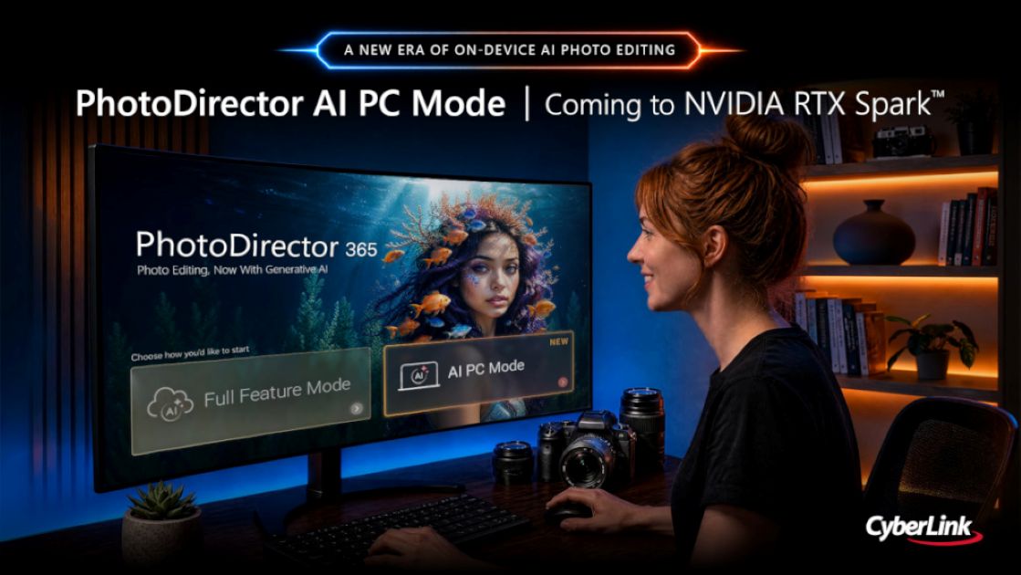 訊連科技相片大師 PhotoDirector 365 新增「AI PC 模式」，攜手 NVIDIA RTX Spark 將生成式 AI 修圖帶進本機端