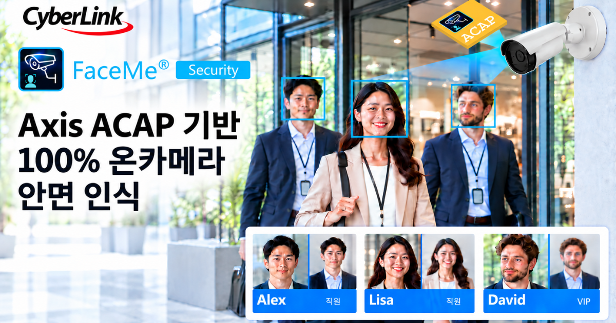 CyberLink FaceMe® Security 8.9.2, Axis ACAP 기반 100% 온카메라 안면 인식 구현
